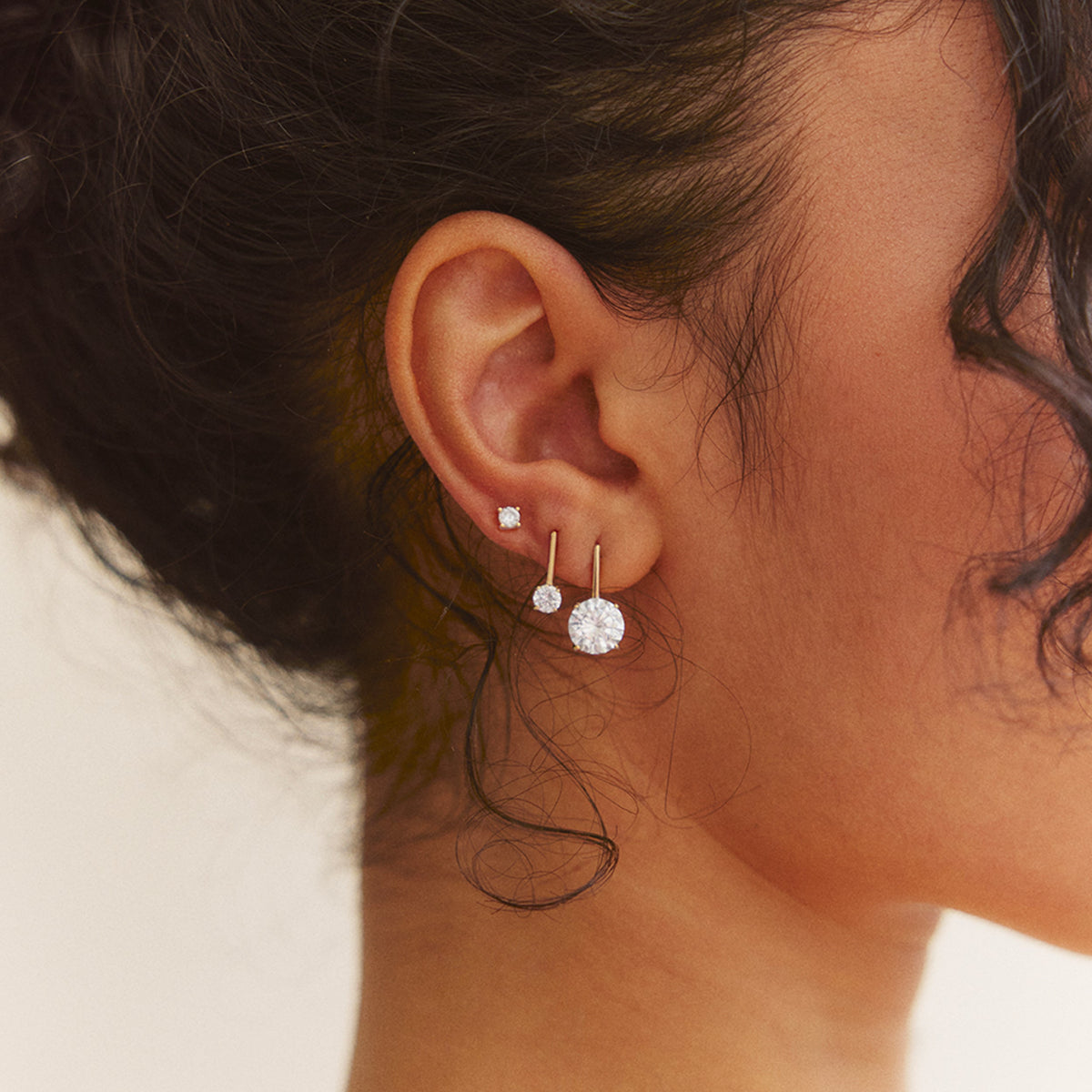 Lavisa - Cubic Zirconia Drop Earrings - Detail & Styling View