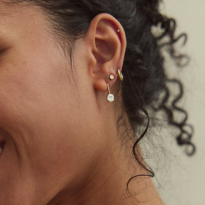 Lavisa - Cubic Zirconia Drop Earrings - Side Profile View