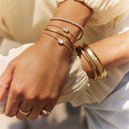 Lavisa - Gold Crystal Pear Cut Bracelet - Detail & Styling View