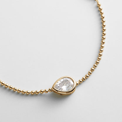 Lavisa - Gold Crystal Pear Cut Bracelet - On-Model & Scale View