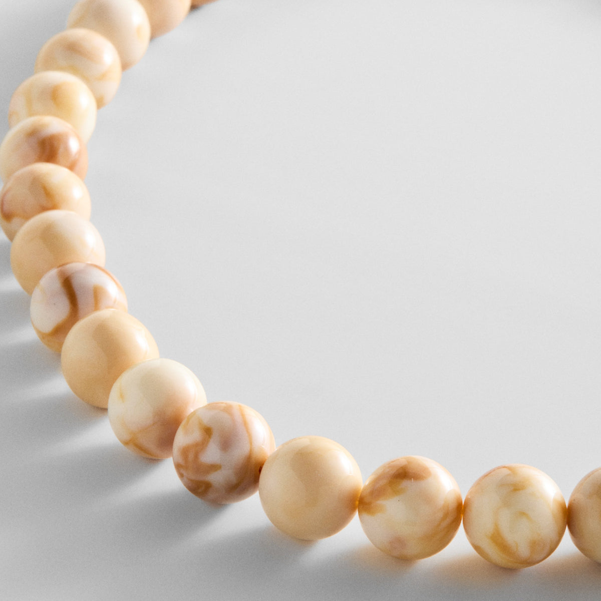 Lavisa - Smoky Ivory Quartz Beaded Necklace - On-Model & Scale View