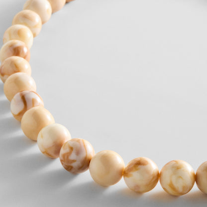 Lavisa - Smoky Ivory Quartz Beaded Necklace - On-Model & Scale View