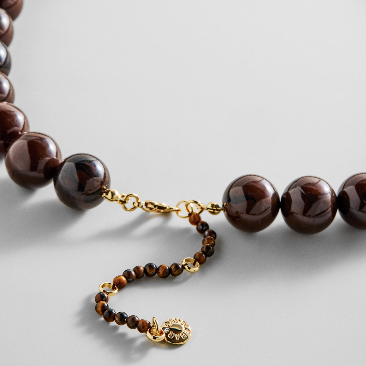 Lavisa - Mini Resin Beaded Necklace - Lightweight Layering Jewelry - Clasp & Finish View