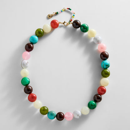 Lavisa multicolored 14mm resin beaded necklace with extender