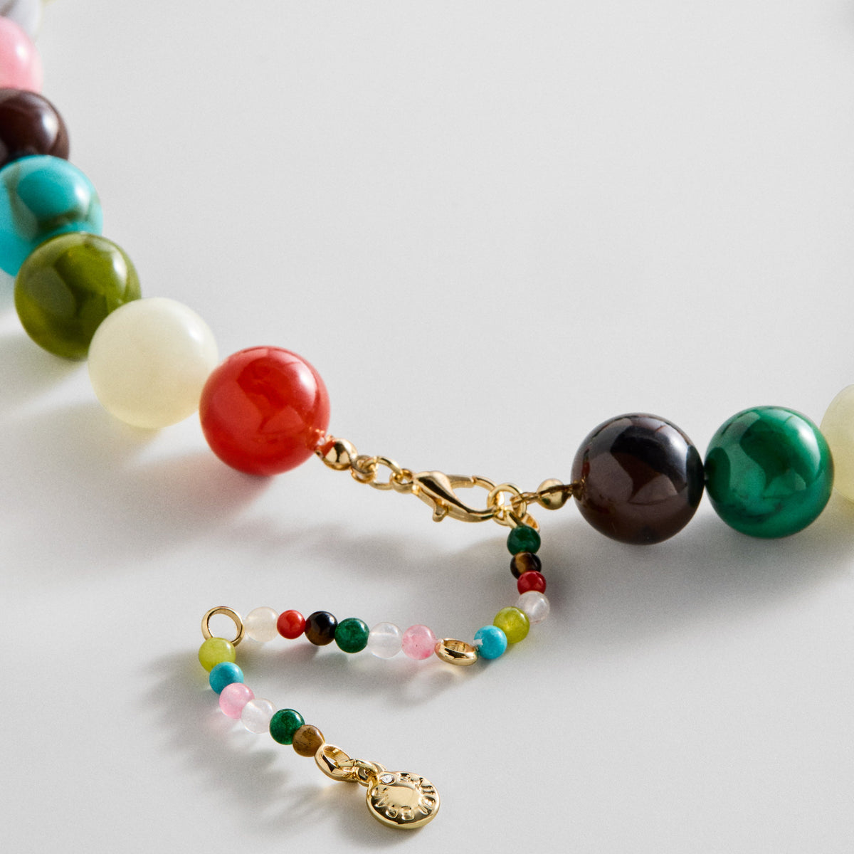 Lavisa - Multicolored Beaded Necklace with Extender - Clasp & Finish View