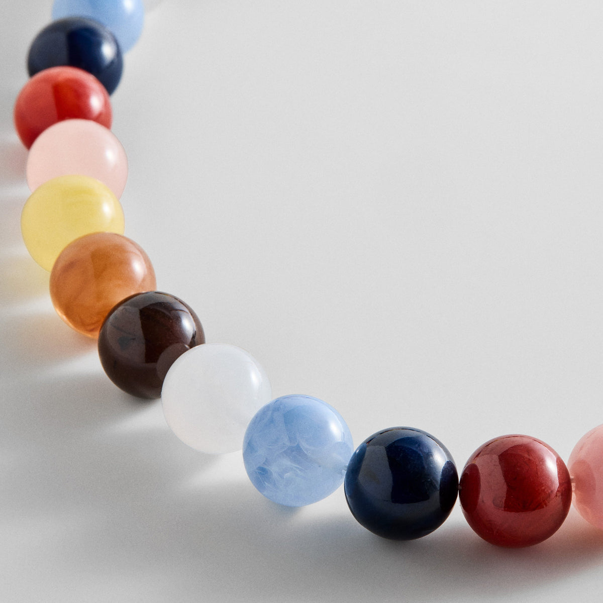 Lavisa - Beaded Layering Necklace - Multicolored Resin Jewelry - On-Model & Scale View