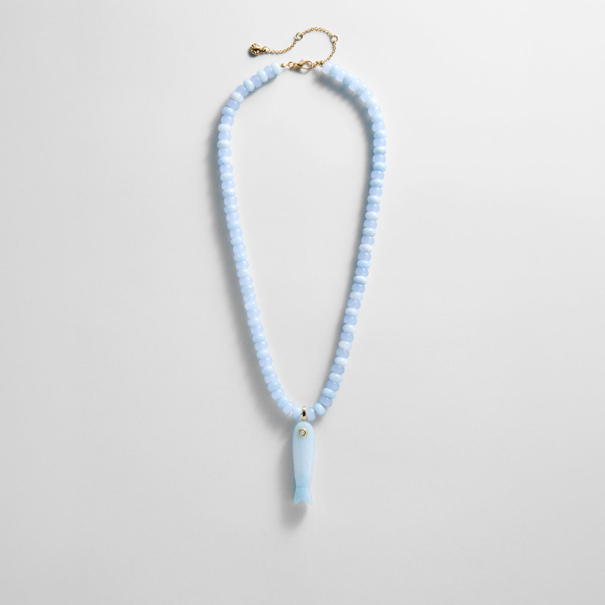 Lavisa Sun Drift Semi-Precious Pendant Necklace with blue fish charm