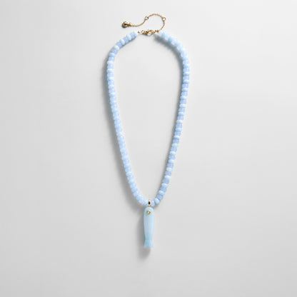 Lavisa Sun Drift Semi-Precious Pendant Necklace with blue fish charm