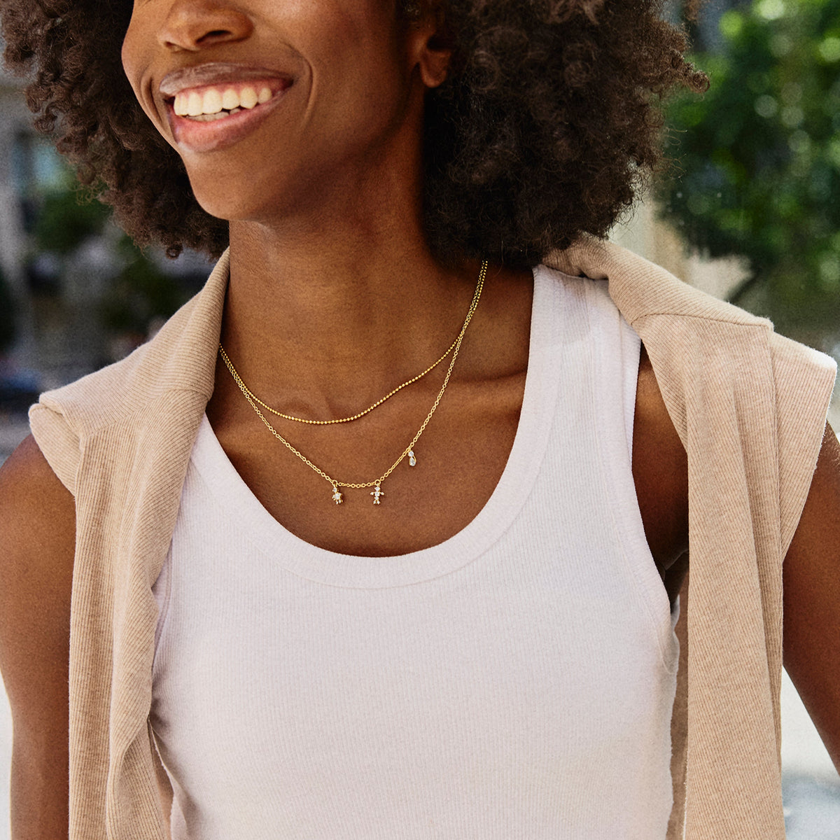 Lavisa - Custom Charm Necklace - On-Model & Scale View
