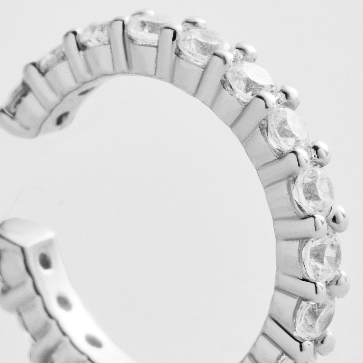 Lavisa - Sterling Silver Ear Cuff Minimalist Layering Earring - On-Model & Scale View
