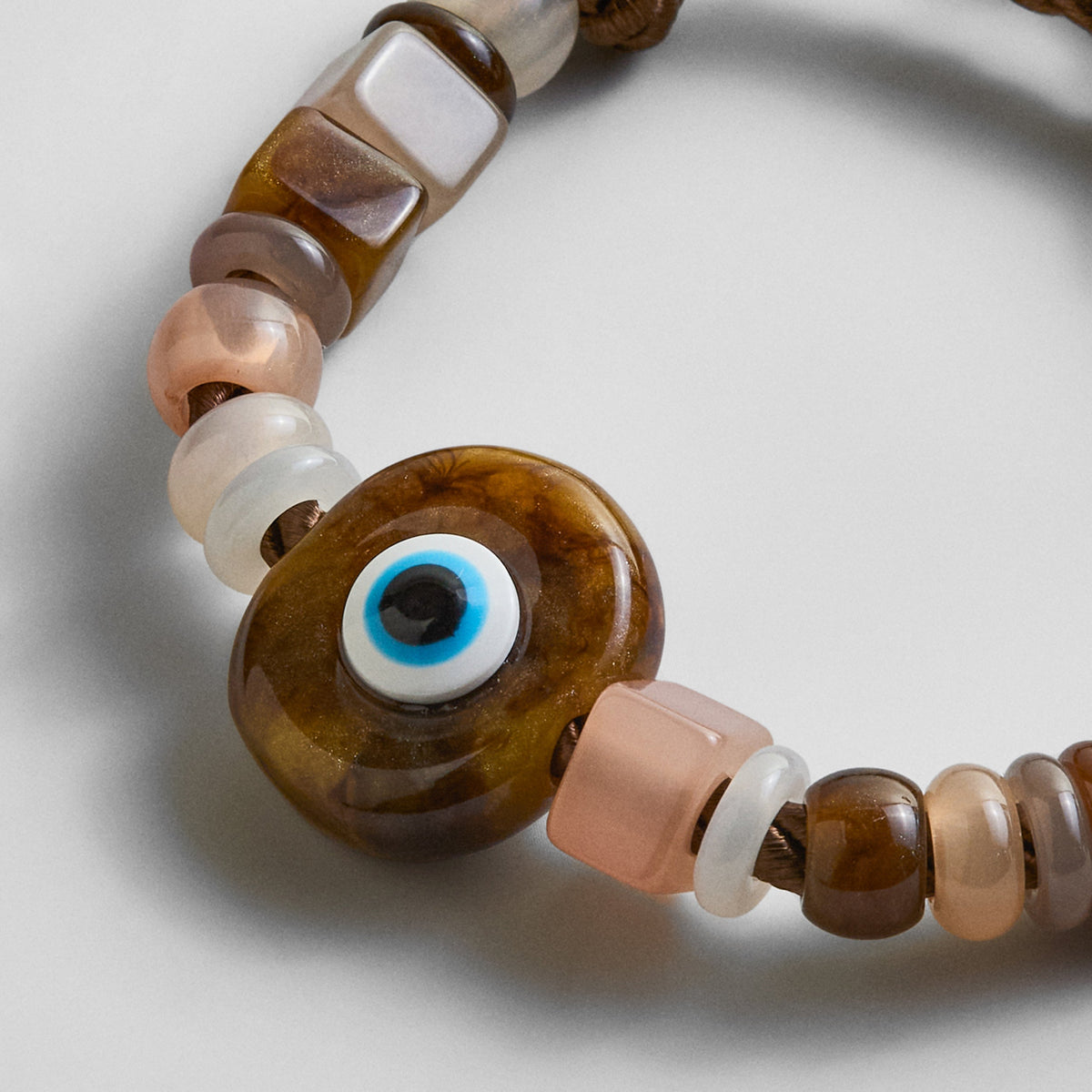 Lavisa - Evil Eye Beaded Statement Bracelet - On-Model & Scale View