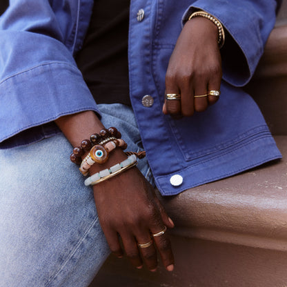 Lavisa - Evil Eye Beaded Statement Bracelet - Detail & Styling View