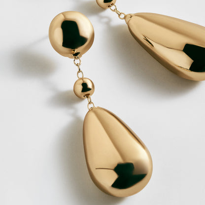 Lavisa - Gold Statement Earrings for Women - On-Model & Scale View