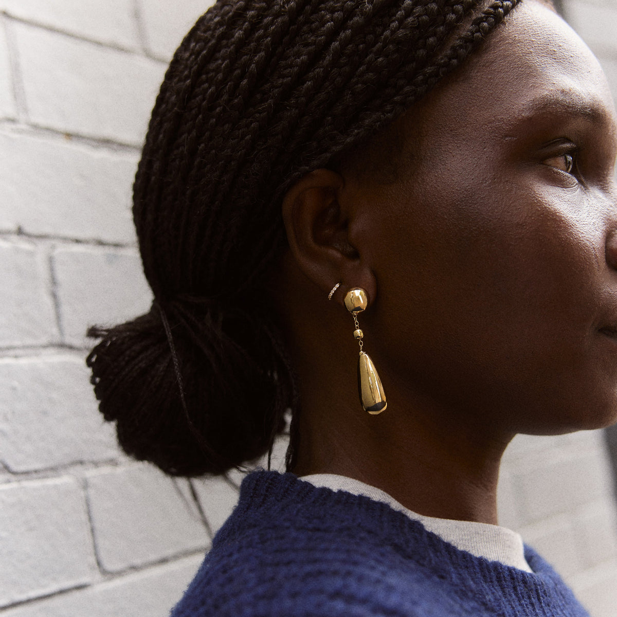Lavisa - Gold Statement Earrings for Women - Detail & Styling View