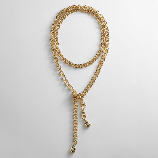 Lavisa gold chain link layered necklace for women