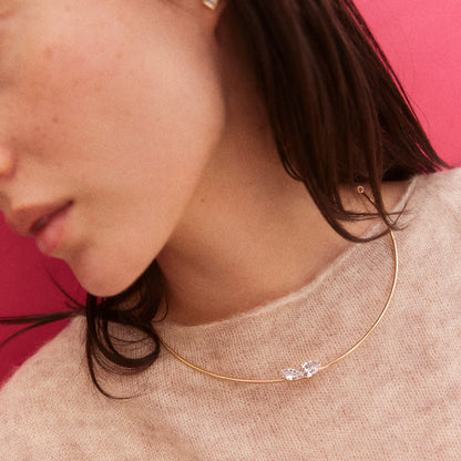Lavisa - Crystal Collar Necklace - Detail & Styling View