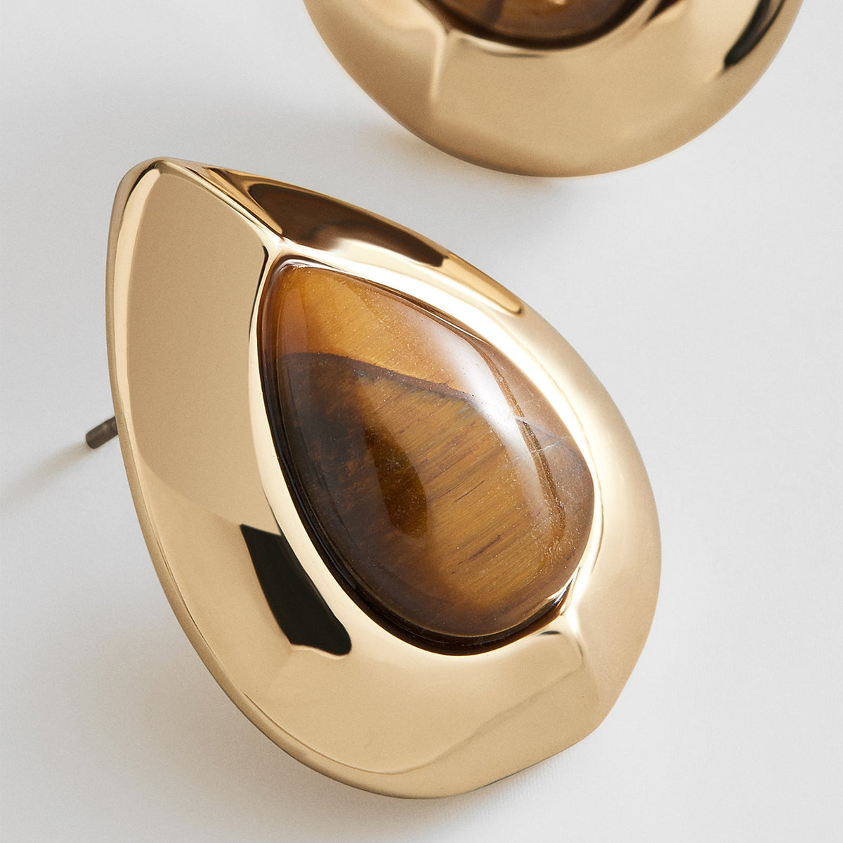 Lavisa - Semi-Precious Statement Stud Earrings - On-Model & Scale View