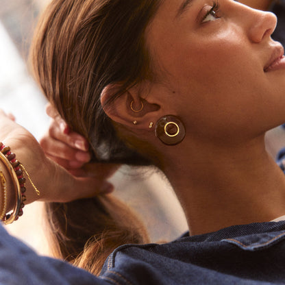 Lavisa - Vibrant Gemstone Statement Stud Earrings - Detail & Styling View