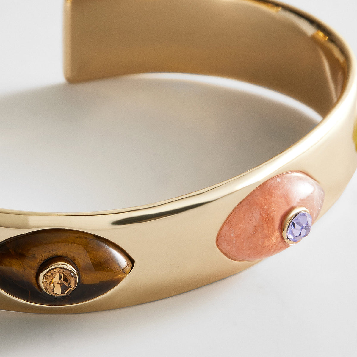 Lavisa - Evil Eye Cuff Bracelet - On-Model & Scale View
