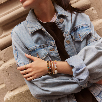 Lavisa - Semi-Precious Beaded Bracelet Stack - Detail & Styling View