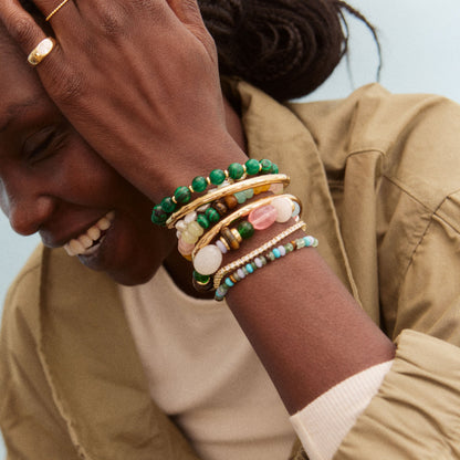 Lavisa - Semi-Precious Beaded Bracelet Stack - Detail & Styling View