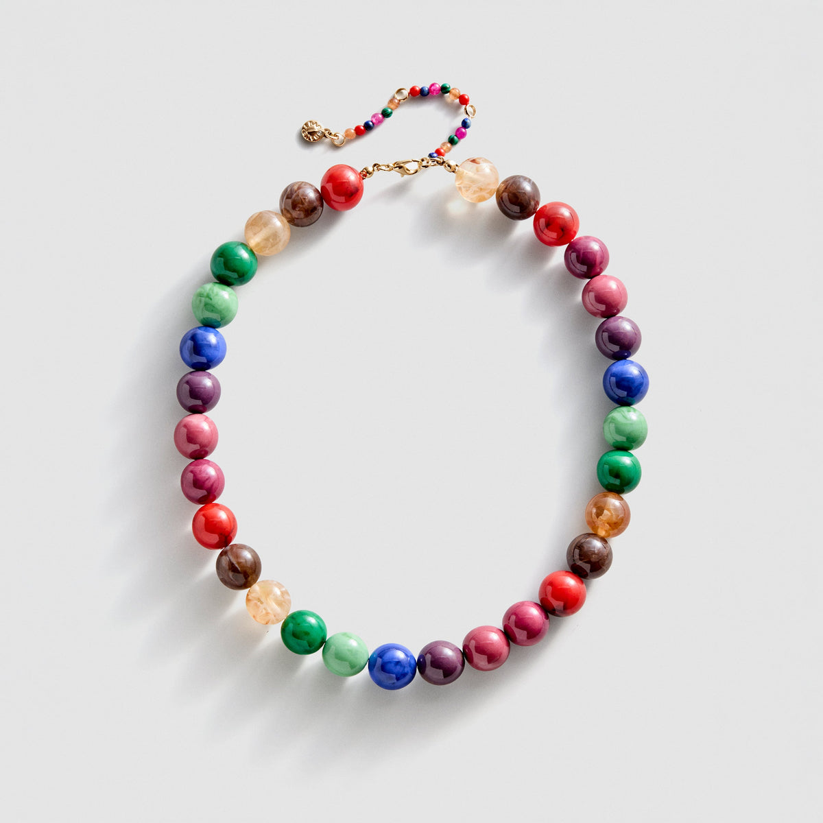 Lavisa dark multi resin beaded necklace with glossy dark stones