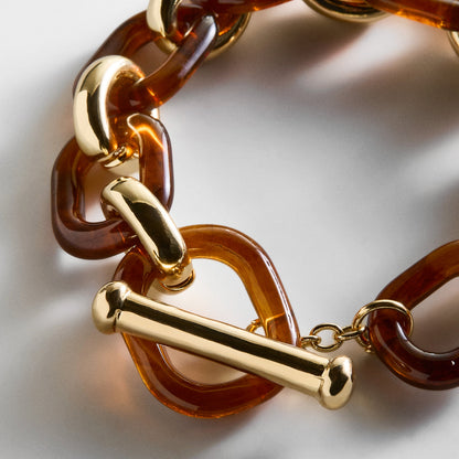 Lavisa - Trinity Chain Link Statement Bracelet - On-Model & Scale View