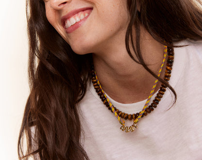 Lavisa - Custom Bubble Letter Paracord Necklace - Detail & Styling View