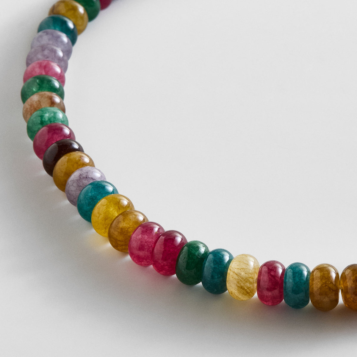 Lavisa - Semi-Precious Beaded Layering Necklace with Multi Tourmaline Stones - On-Model & Scale View