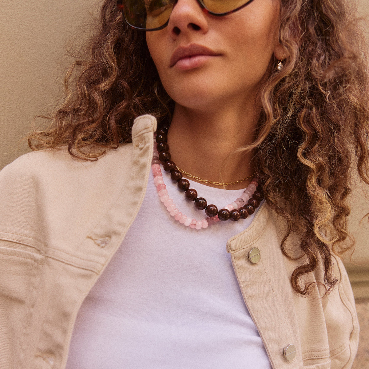 Lavisa - Semi-Precious Beaded Necklace for Women - Detail & Styling View