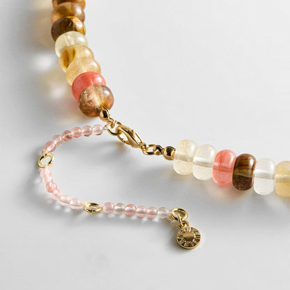 Lavisa - Rutilated Quartz Semi-Precious Beaded Layering Necklace - Clasp & Finish View