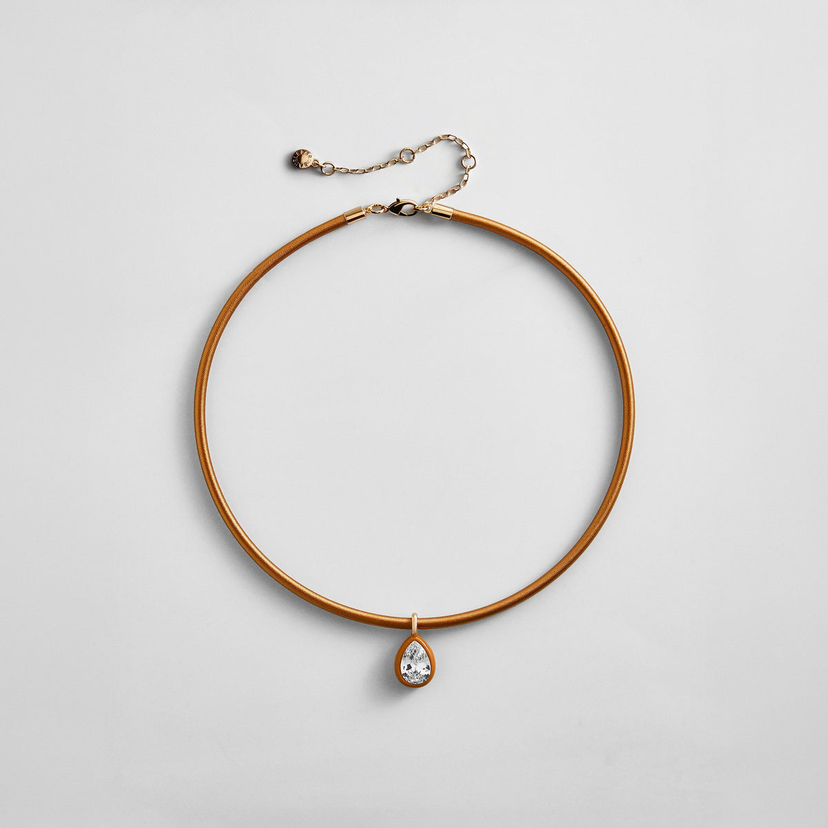 Lavisa marigold thread-wrapped crystal collar necklace