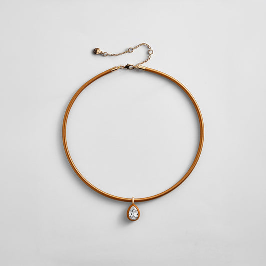 Lavisa marigold thread-wrapped crystal collar necklace