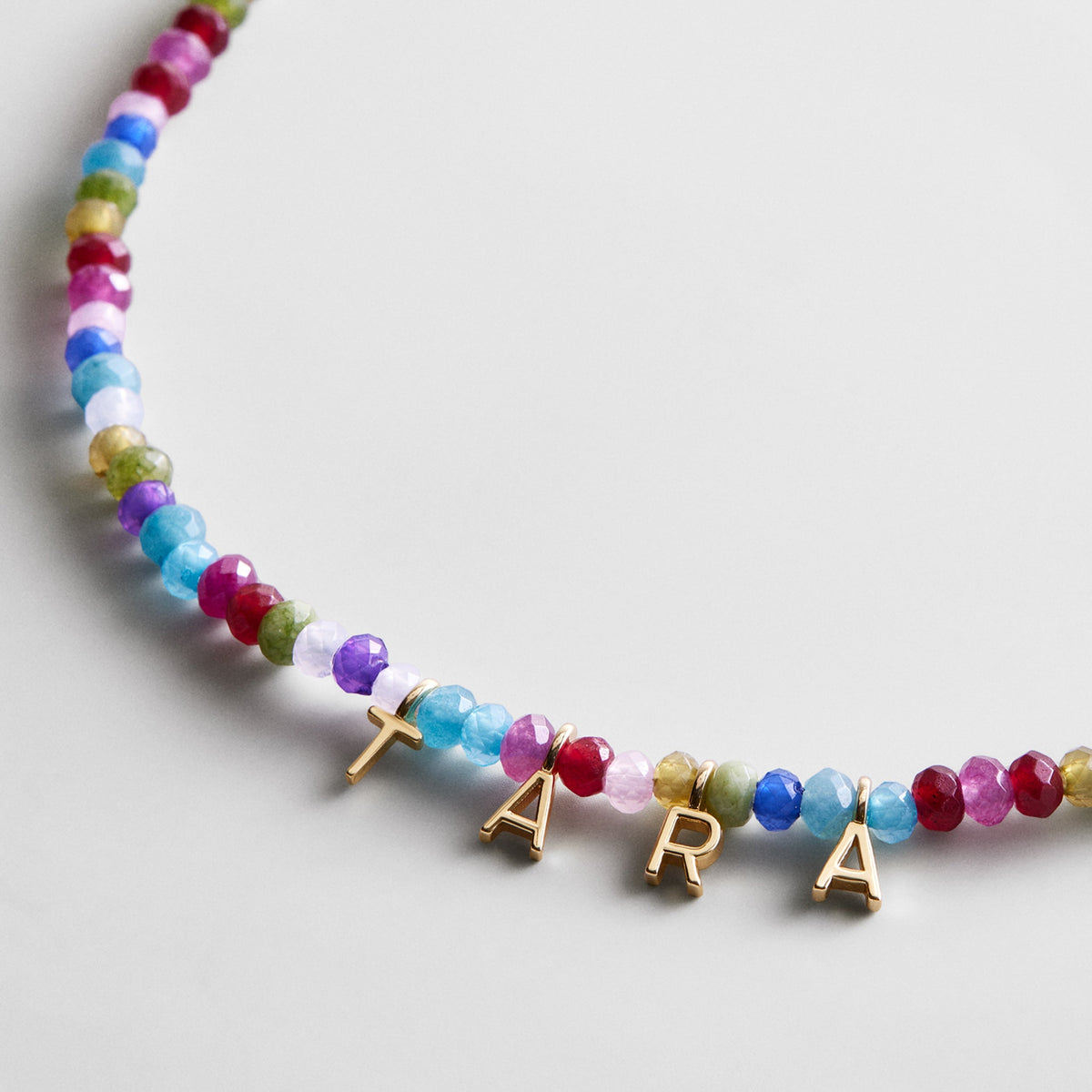 Lavisa - Semi-Precious Custom Beaded Necklace - On-Model & Scale View