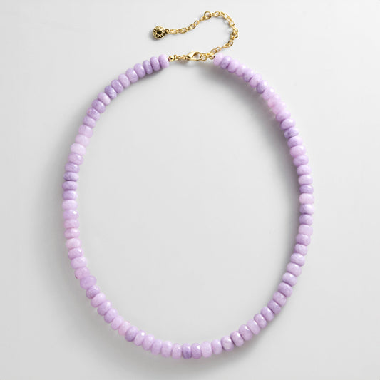 Lavisa Mini Semi-Precious Amethyst Beaded Necklace on white display