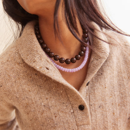 Lavisa - Mini Semi-Precious Beaded Necklace - Detail & Styling View