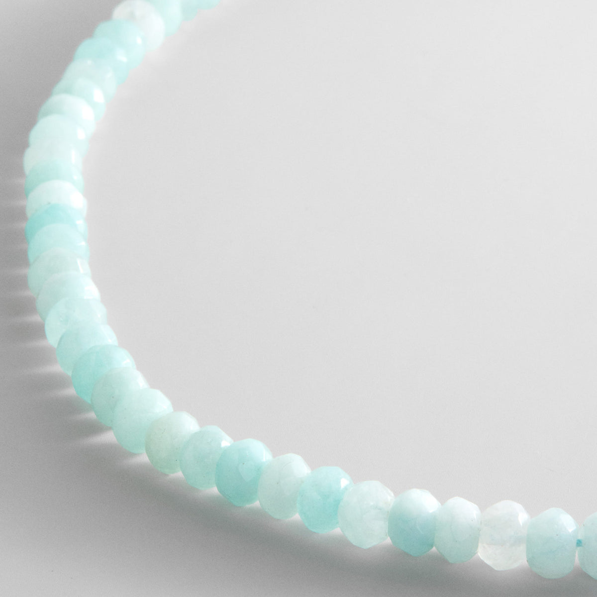 Lavisa - Semi-Precious Beaded Necklace with Blue Chalcedony - On-Model & Scale View