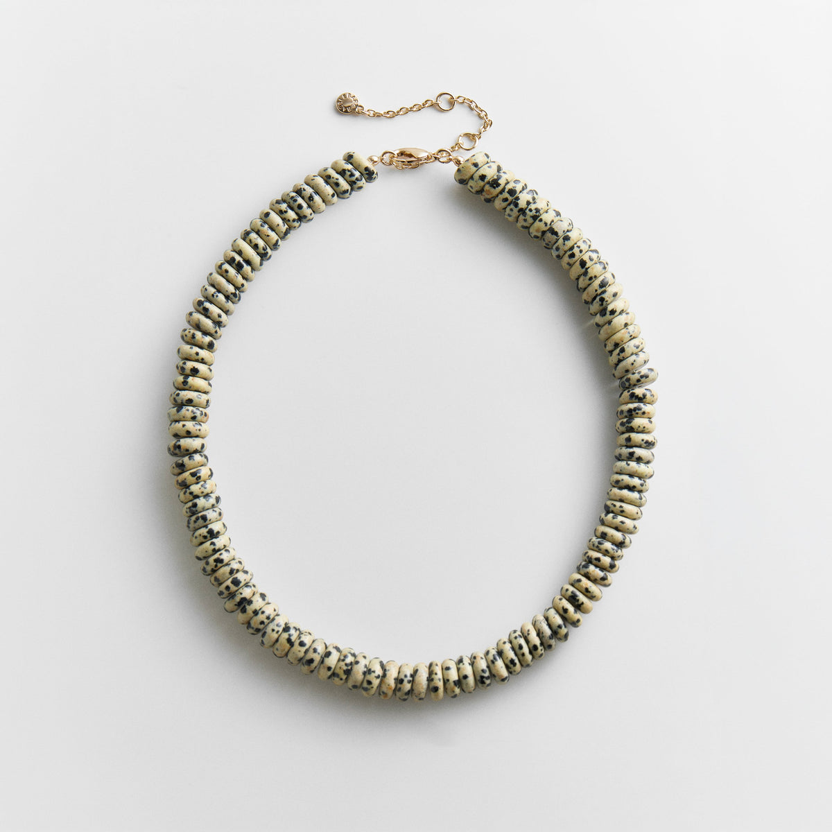 Lavisa bold 11mm dalmatian jasper semi-precious beaded necklace