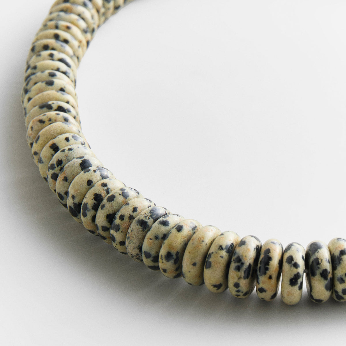Lavisa - Bold Dalmatian Jasper Beaded Necklace - Clasp & Finish View