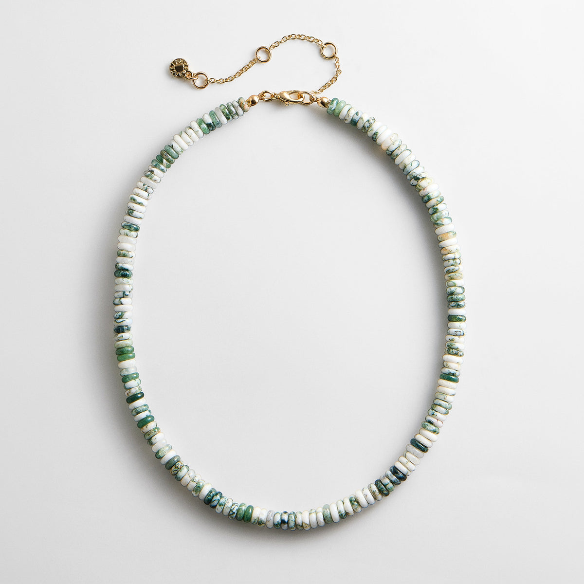 Lavisa striped agate 6mm beaded necklace featuring natural stone variations