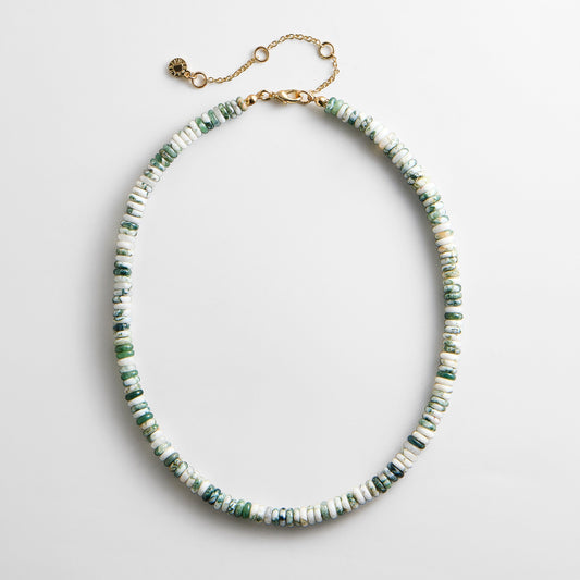 Lavisa striped agate 6mm beaded necklace featuring natural stone variations