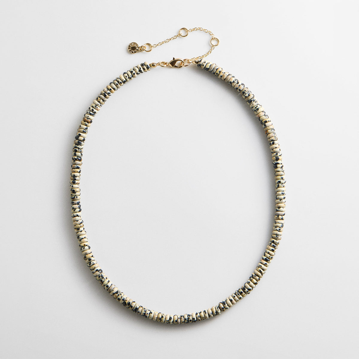 Lavisa dalmatian jasper semi-precious beaded necklace with lobster clasp