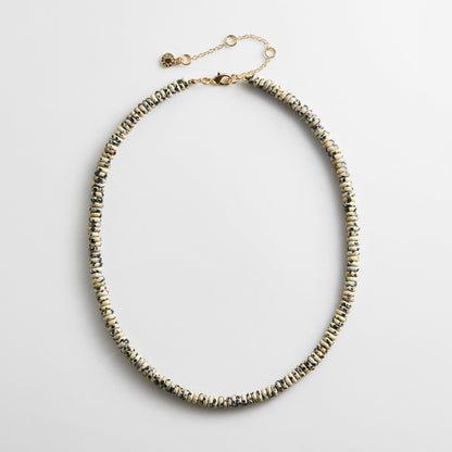 Lavisa dalmatian jasper semi-precious beaded necklace with lobster clasp