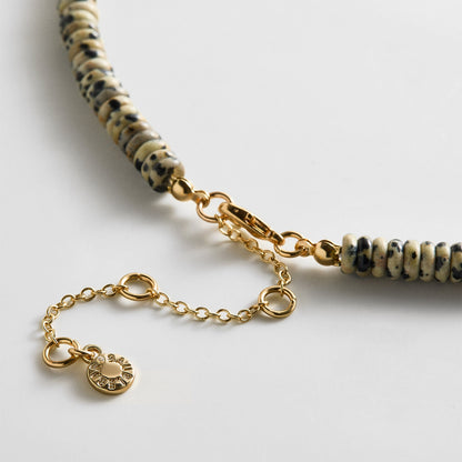 Lavisa - Dalmatian Jasper Beaded Statement Necklace - Clasp & Finish View