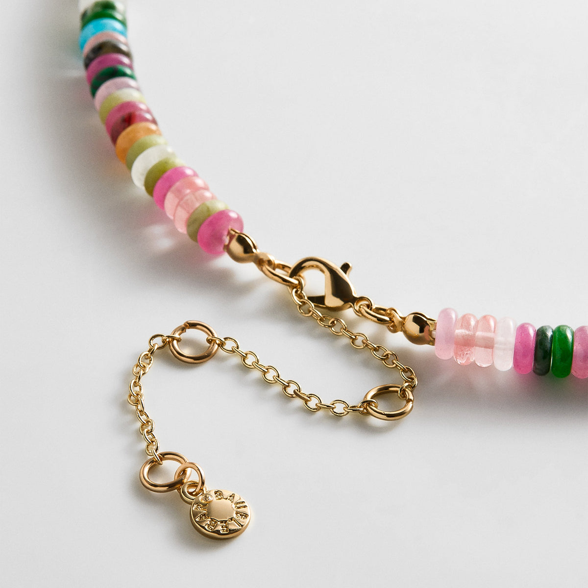 Lavisa - Pastel Semi-Precious Beaded Stackable Necklace - Clasp & Finish View