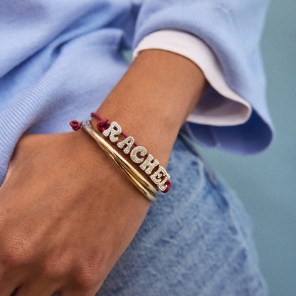Lavisa - Pavé Bubble Cord Custom Slider Bracelet - Detail & Styling View