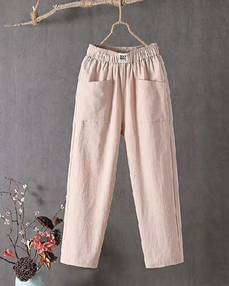 Lavisa - Women's Relaxed Wide-Leg Cropped Pants