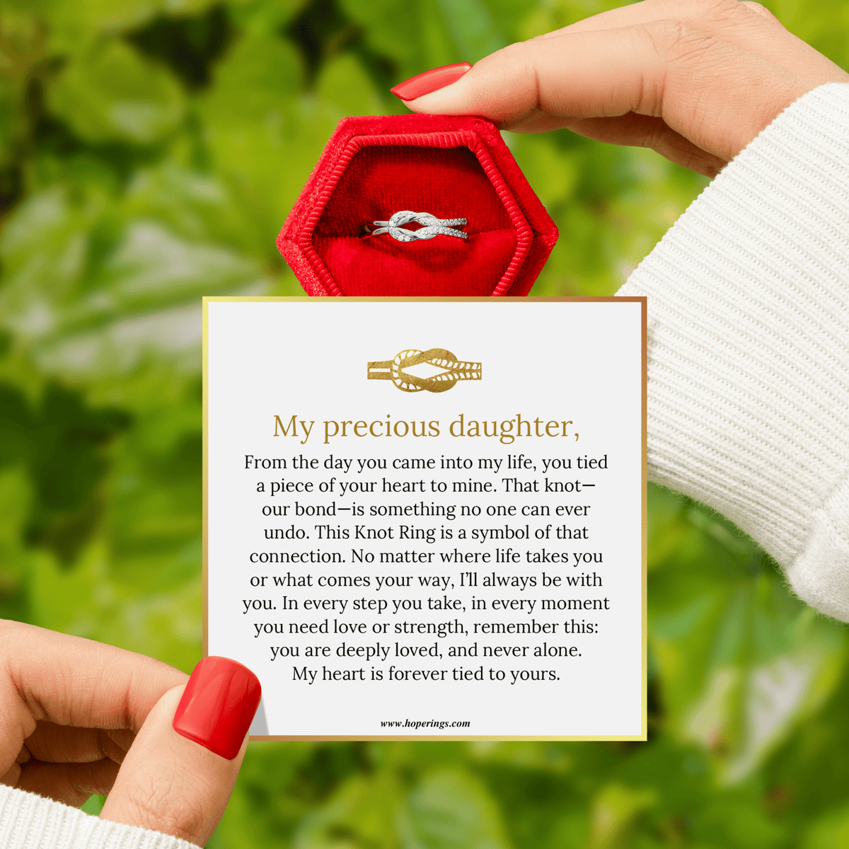 Lavisa - Adjustable Love Knot Ring for Daughter