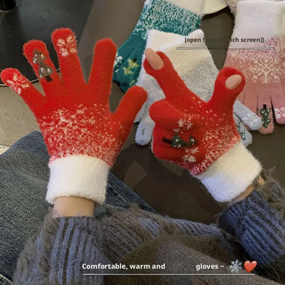 Lavisa - Festive Fleece Lined Convertible Fingerless Gloves