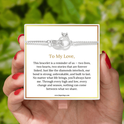 Lavisa - Interlocking Diamond Bracelet - Romantic Couple Gift